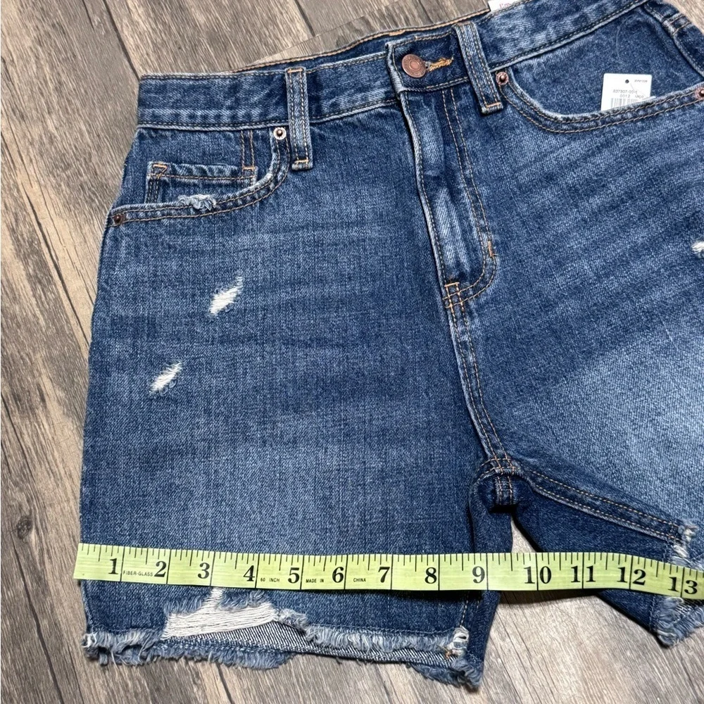 Old Navy High-Rise Slouchy Straight Distressed Denim Shorts Girl Size 12